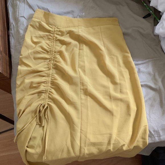 Yellow Maxi Skirt with Slit - Picture 1 of 3